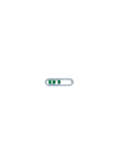 Scroll Emerald Diamond Charm-WK4123RE