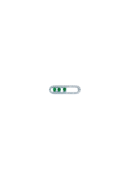 Scroll Emerald Diamond Charm-WK4123RE