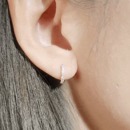 Small Hoop Diamond Earrings (one piece)-WK3787