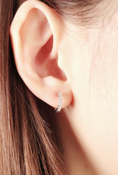 Hoop Diamond Earrings (one piece)-WK4063