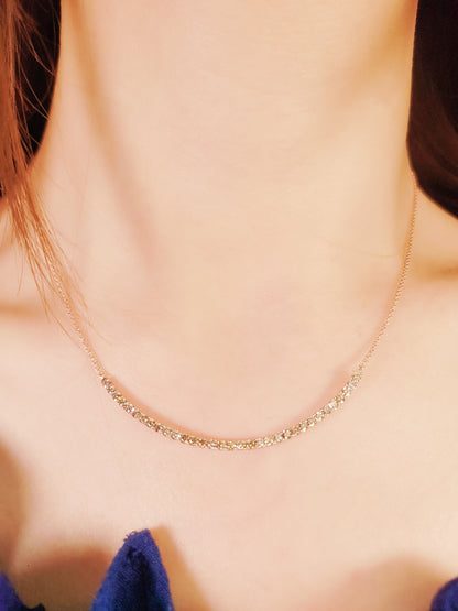 Smile Champagne Color Diamond Necklace-WK3951