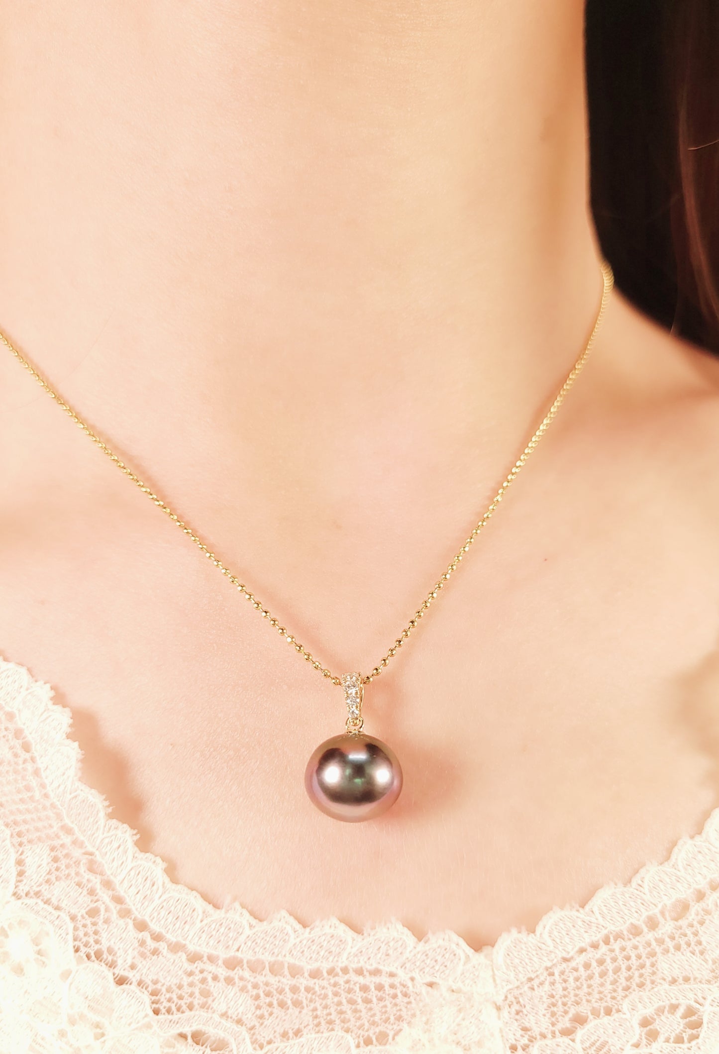 South Sea Pearl and Diamond Pendant-WK4093