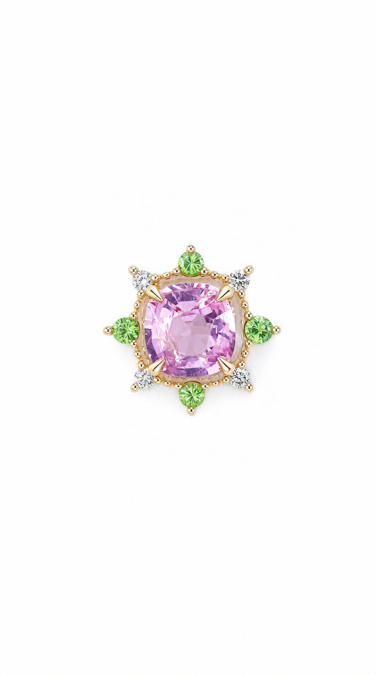 Spinel & Diamond Charm-WK4179@