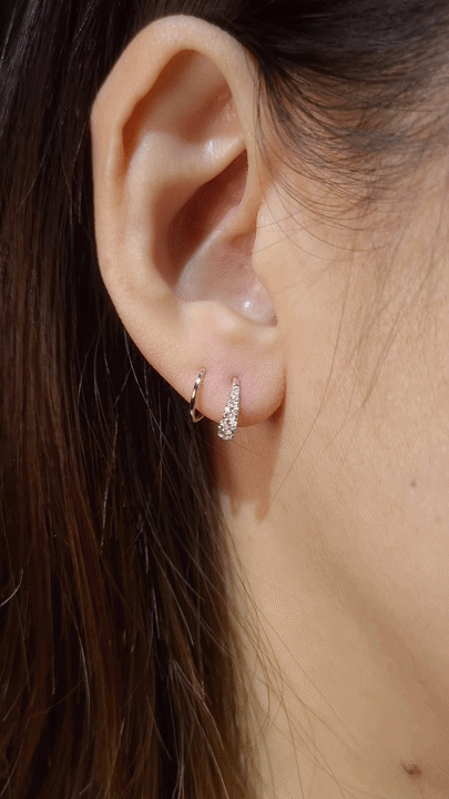 Spiral Hoop Twist Diamond Earrings-WK4250@