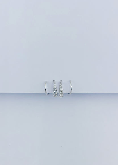 Spiral Hoop Twist Diamond Earrings-WK4250@