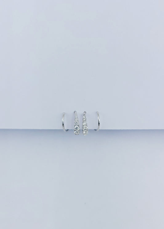 Spiral Hoop Twist Diamond Earrings-WK4250@