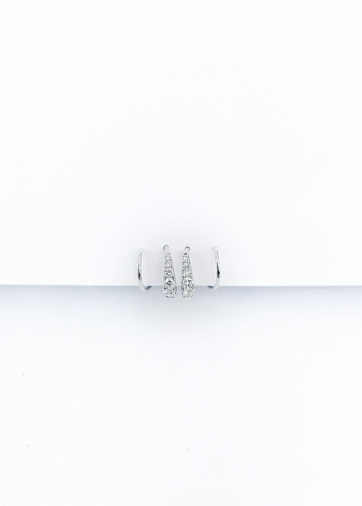 Spiral Hoop Twist Diamond Earrings-WK4250@