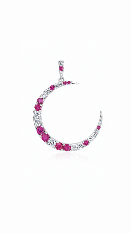 To The Moon and Back Ruby Diamond Pendant-WK3796RR