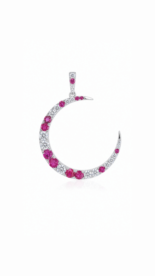 To The Moon and Back Ruby Diamond Pendant-WK3796RR