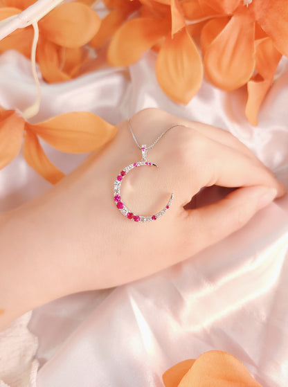 To The Moon and Back Ruby Diamond Pendant-WK3796RR
