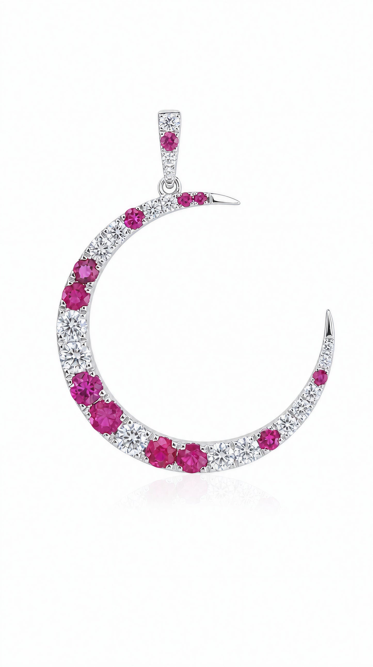 To The Moon and Back Ruby Diamond Pendant-WK3796RR