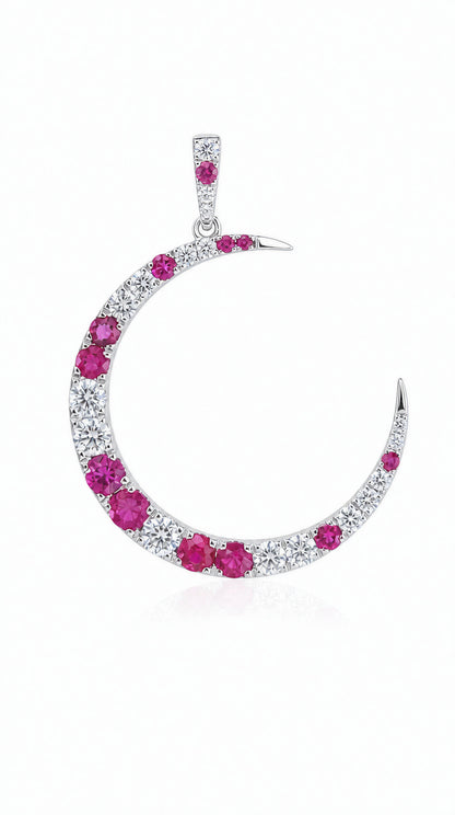 To The Moon and Back Ruby Diamond Pendant-WK3796RR