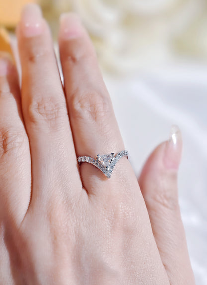 Triangular Brilliant Cut Diamond  Ring-WK3198@