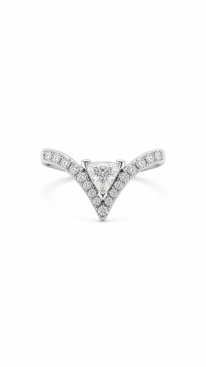 Triangular Brilliant Cut Diamond  Ring-WK3198@