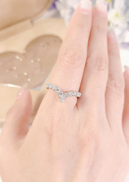 V Shape Diamond Ring-WK3818