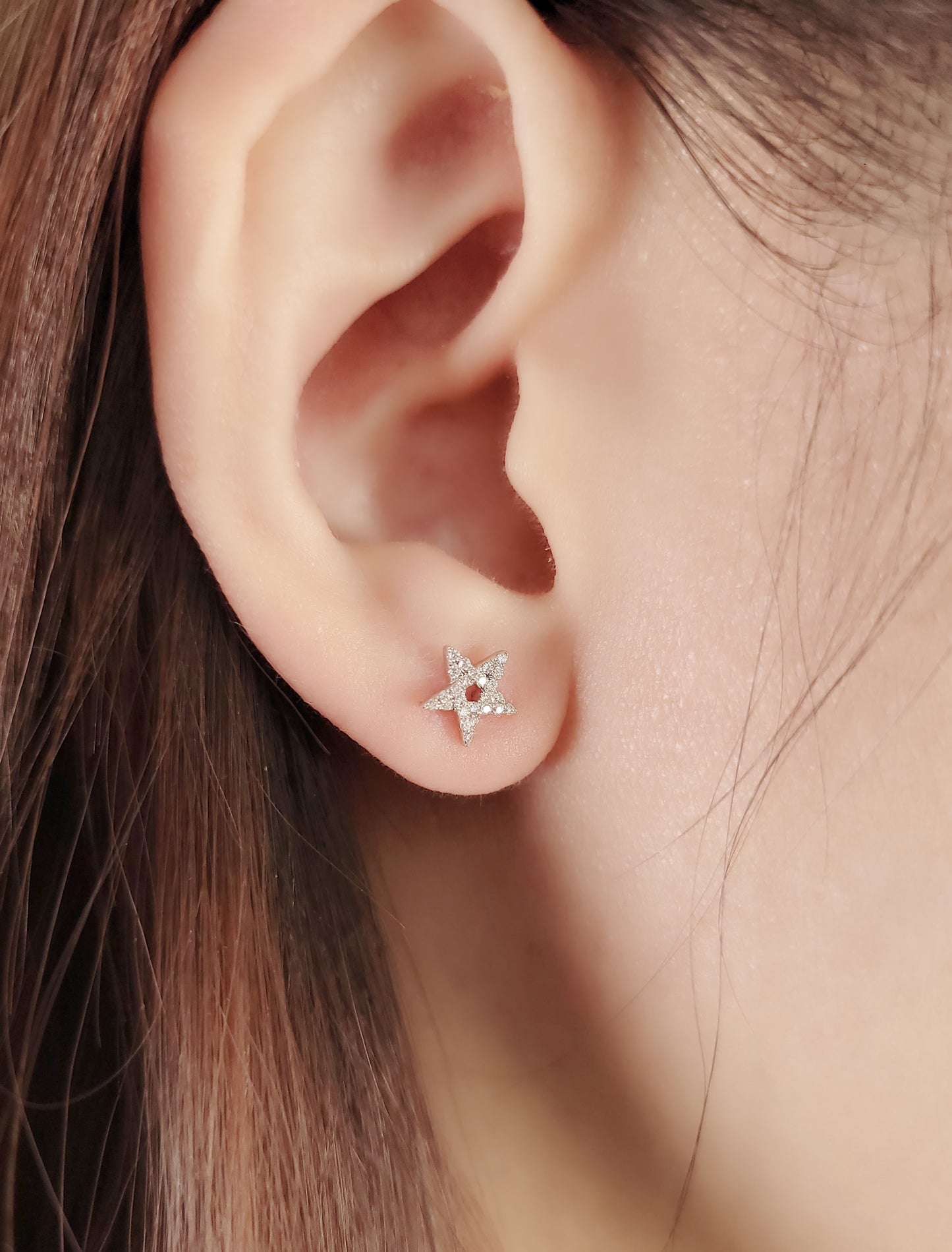 Diamond Star Earring (one piece)-WK3889
