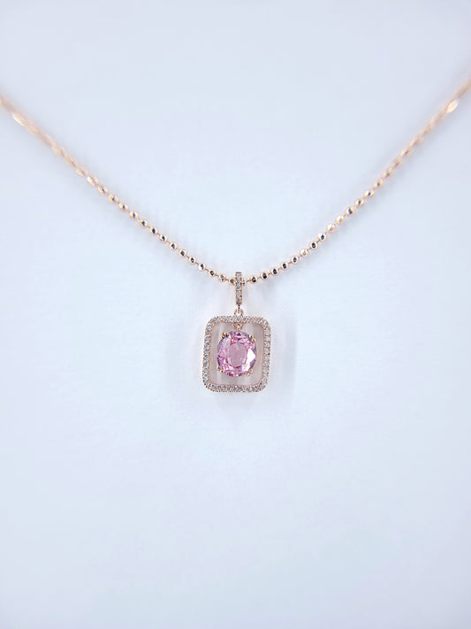 Spinel & Diamond Pendant-WK3961@