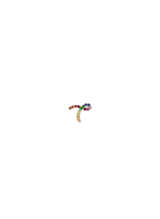 Letter T Colored Gemstones Charme-WK4098T-BE