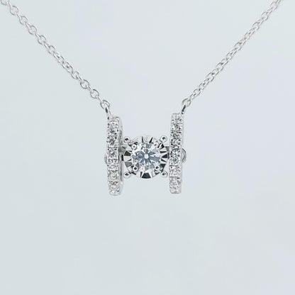 H Dancing Diamond Necklace-WK4103@