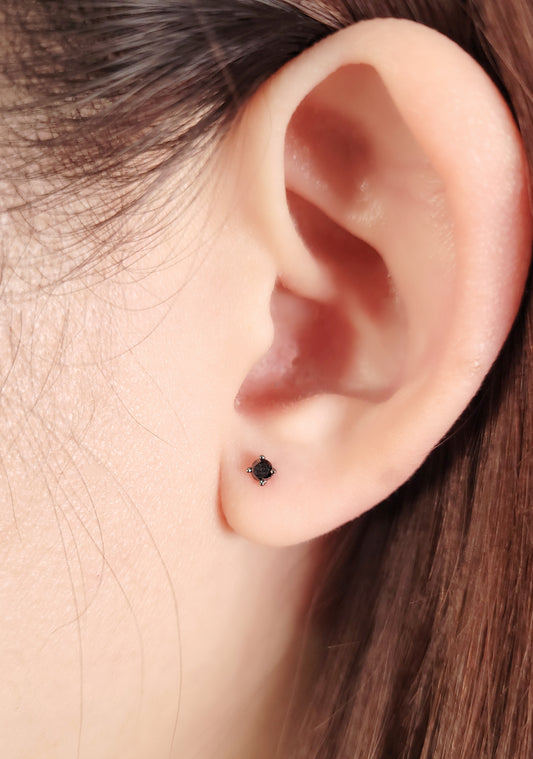 Black Diamond Earring (one piece)-WK4137@