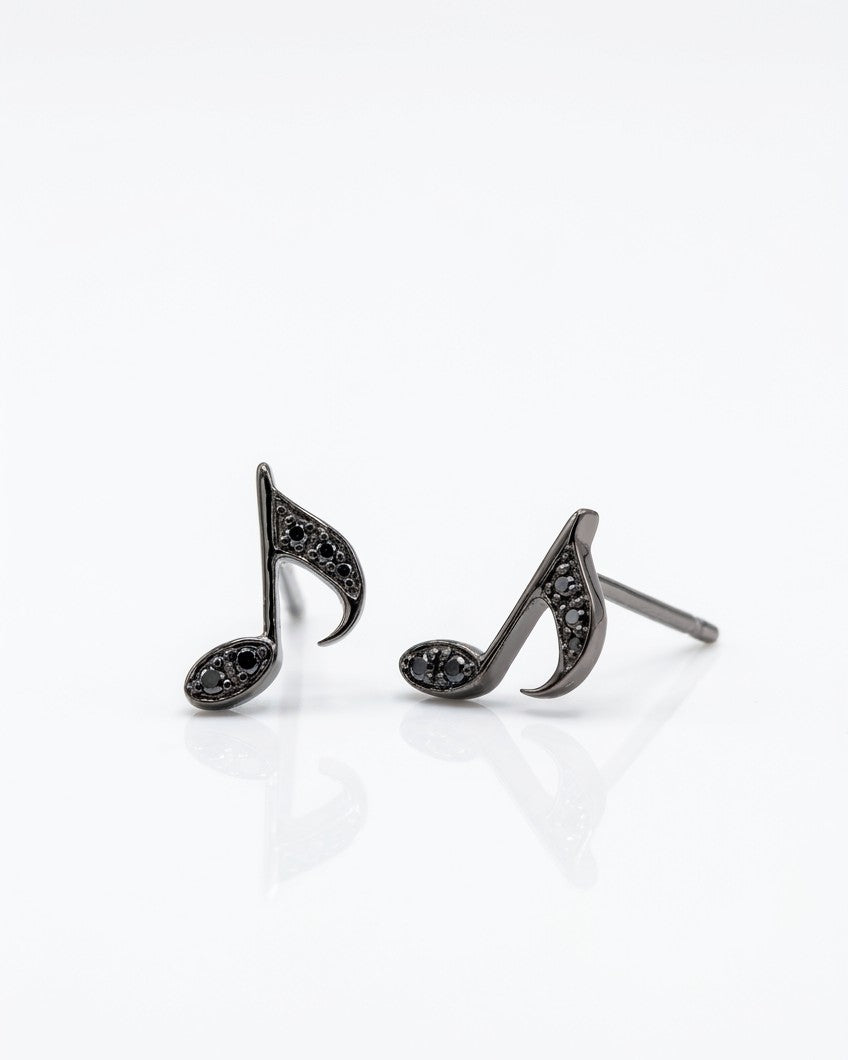 Music Note Diamond Earring (one piece)-WK4147RF@