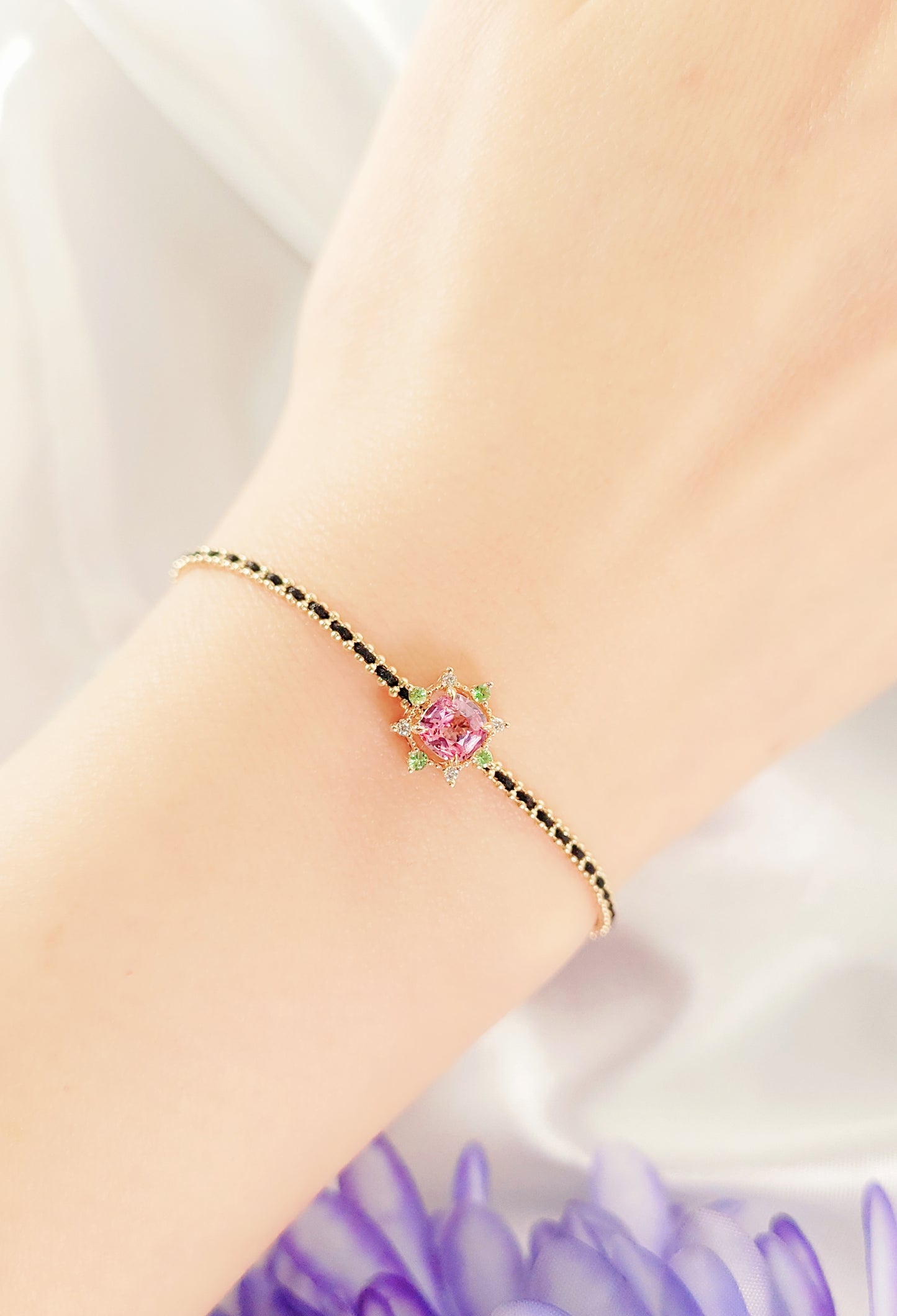 Spinel & Diamond Charm-WK4179@