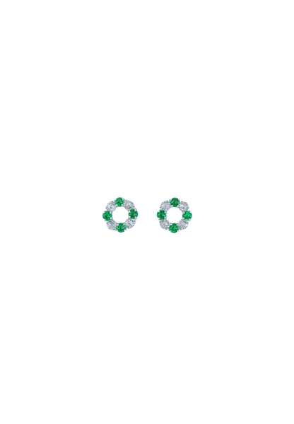 Emerald Diamond Earrings-WK4184