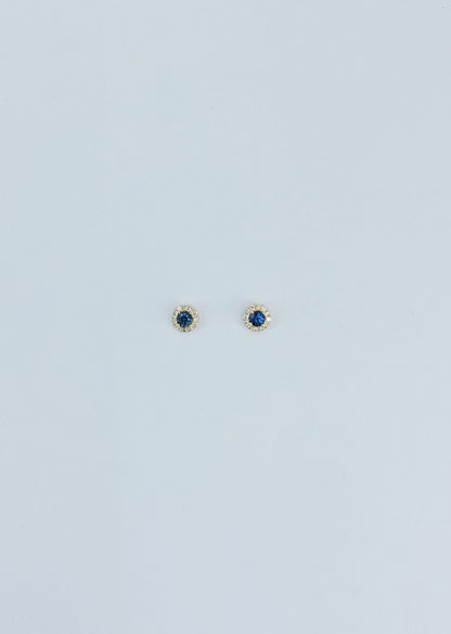 Blue Sapphire Diamond Earrings-WK4186@