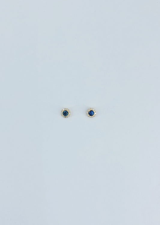 Blue Sapphire Diamond Earrings-WK4186@