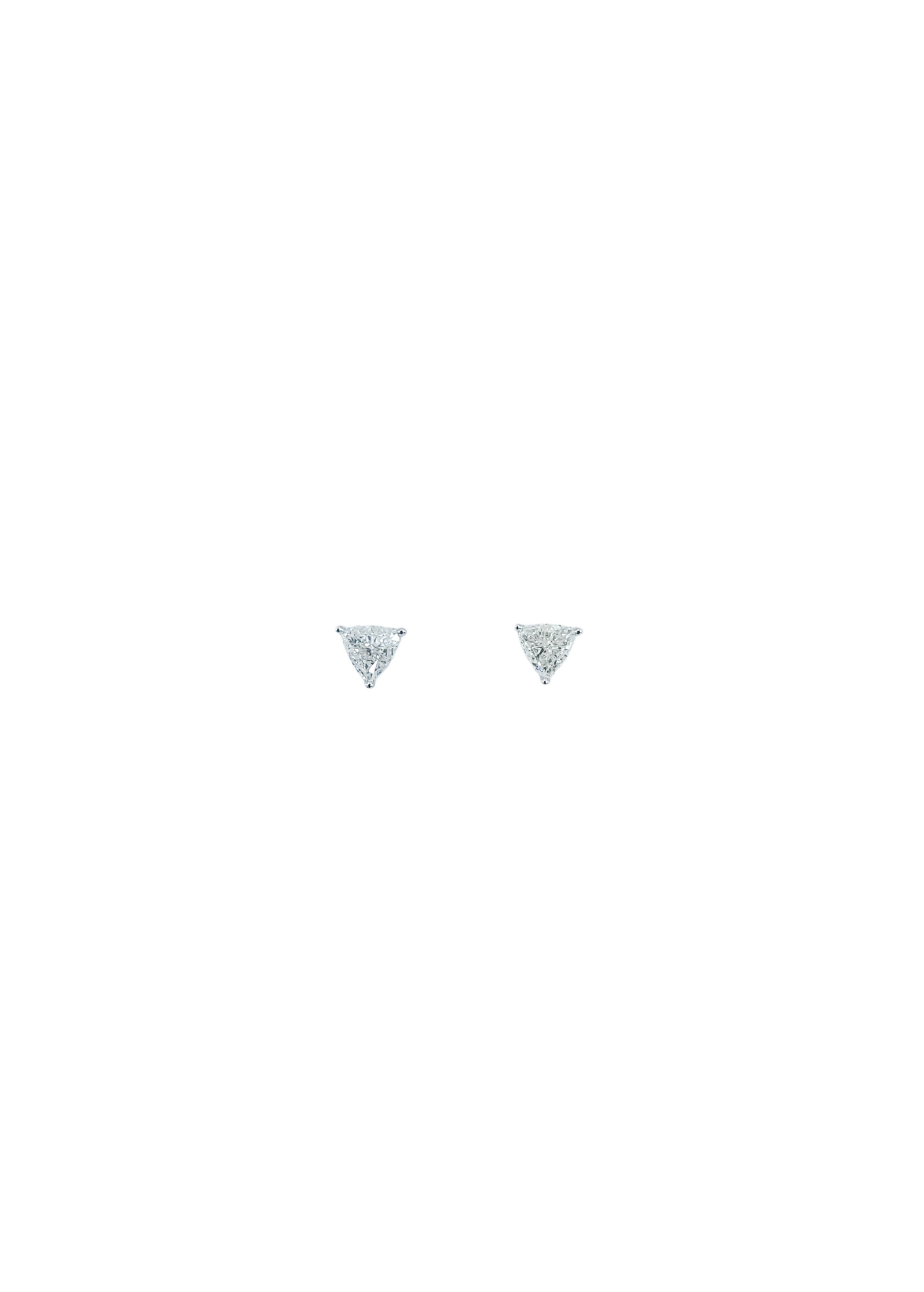 Triangular Brilliant Cut Diamond Earrings-WK4198