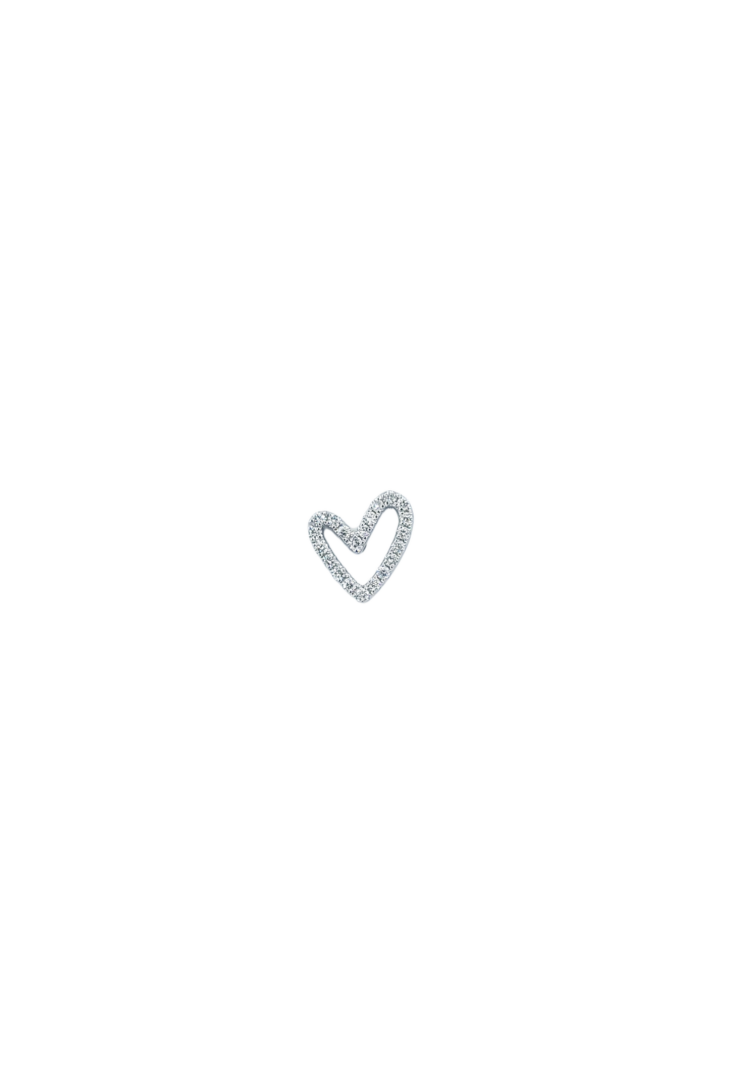 Heart Diamond Earring (one piece)-WK4199@