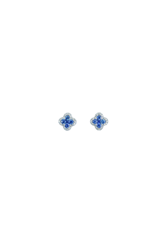 Blue Sapphire Diamond Earrings-WK4210RS@