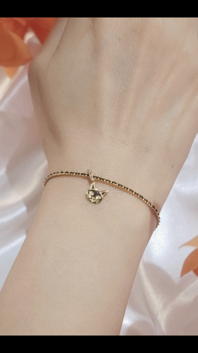 Cat Diamond Charm-WK4226@