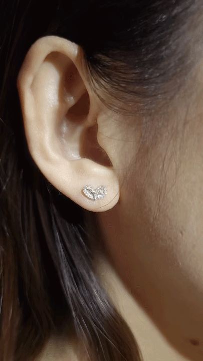 Heart Diamond Earring (one piece)-WK4235@