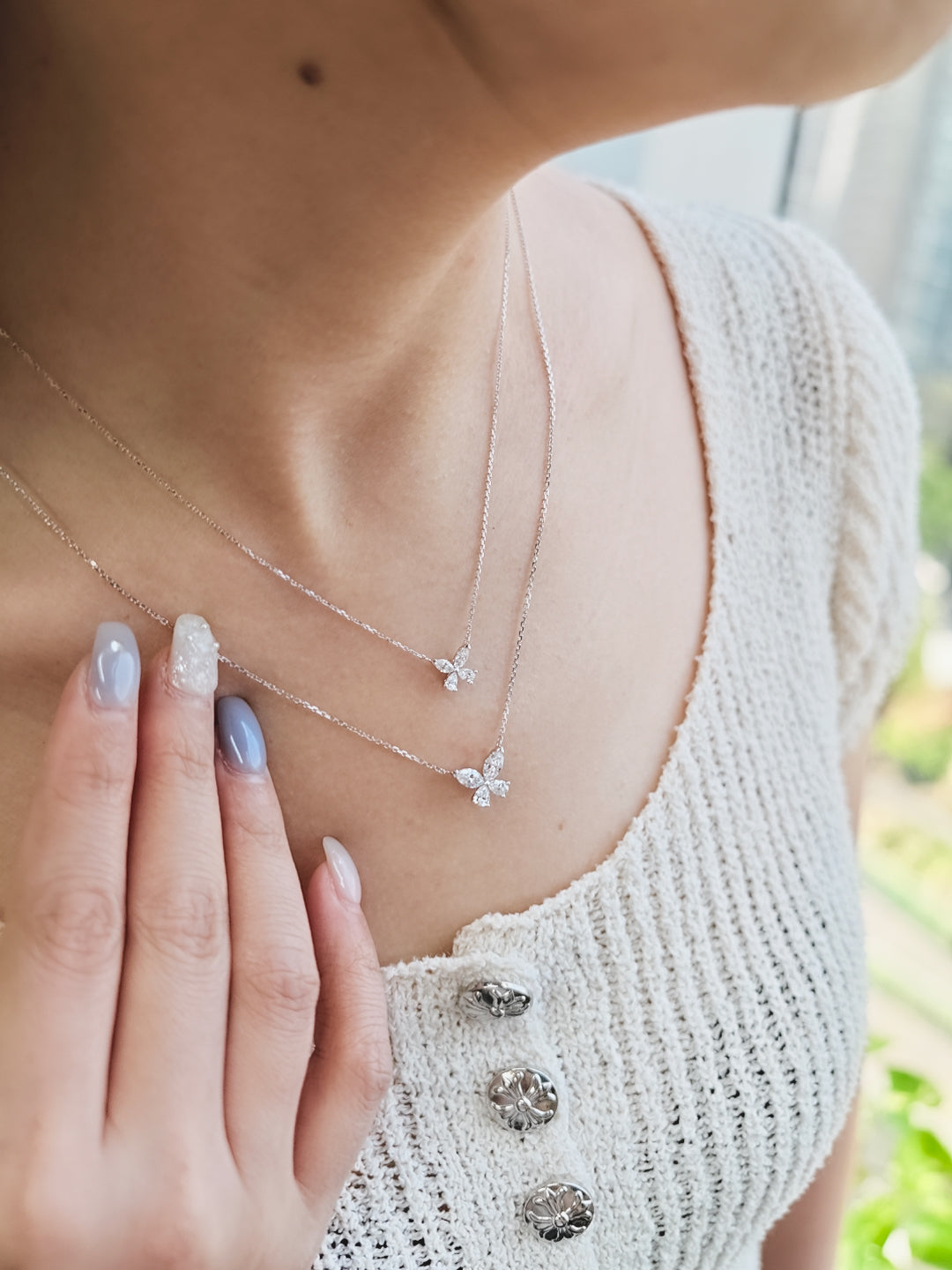 Butterfly Diamond Necklace-WK4296