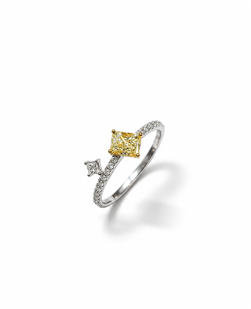 Yellow Diamond & Diamond Ring-WK4299