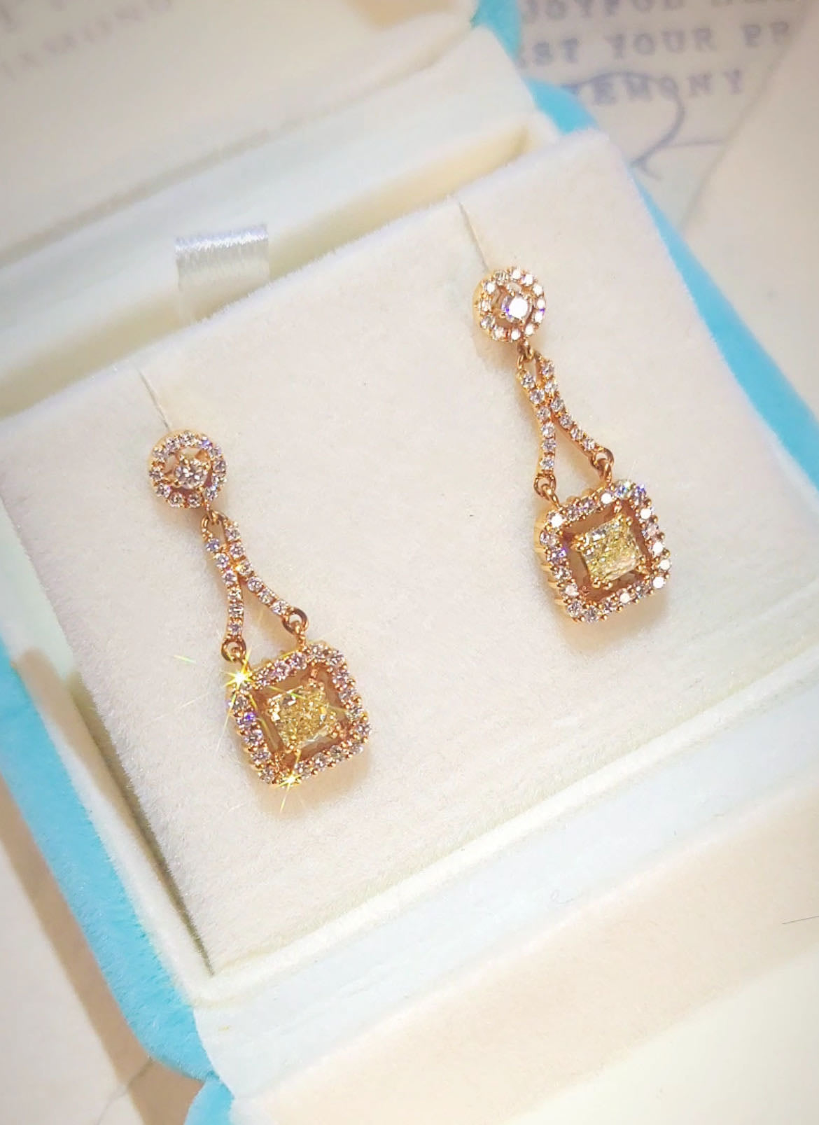 Yellow Diamond Earrings-ZCO00003373