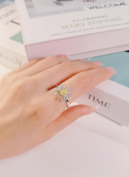 Yellow Diamond Daisy Ring-WK4159