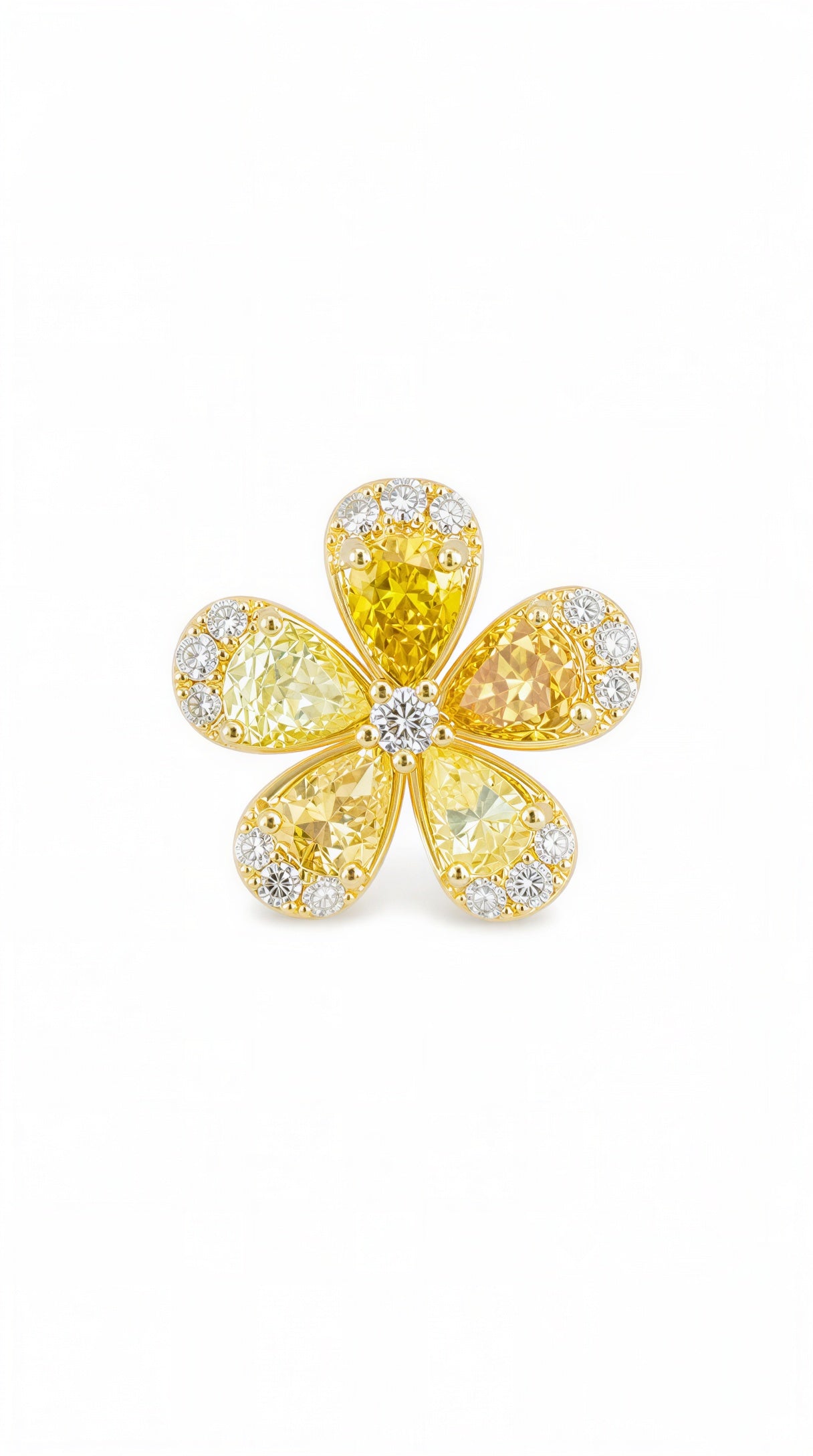 Yellow Diamond Flowers Charm-WK4161