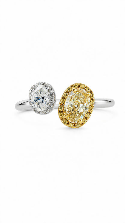 Yellow Diamond & Diamond Ring-WK3234@