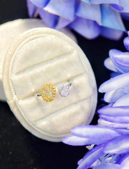 Yellow Diamond & Diamond Ring-WK3234@