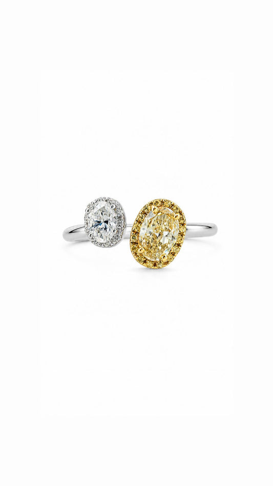Yellow Diamond & Diamond Ring-WK3234@