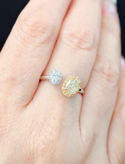 Yellow Diamond & Diamond Ring-WK3234@