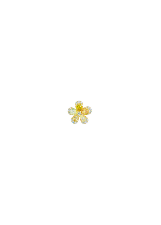 Yellow Diamond Flowers Charm-WK4161