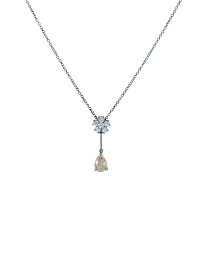 Champagne Color Diamond Necklace-ZAO00003786
