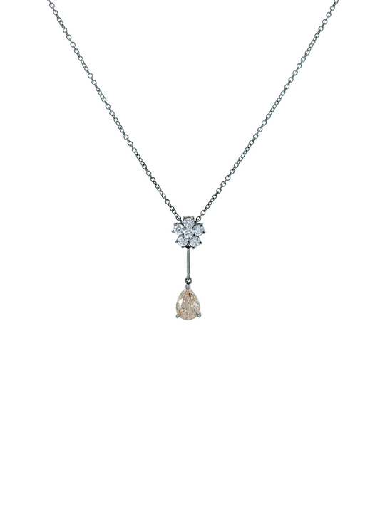 Champagne Color Diamond Necklace-ZAO00003786