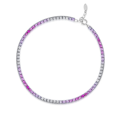 Pink Sapphire  Diamond Bracelet-WK3976