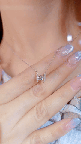 H Dancing Diamond Necklace-WK4103@