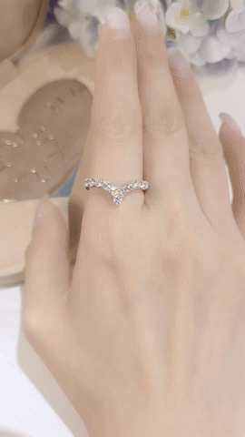V Shape Diamond Ring-WK3818