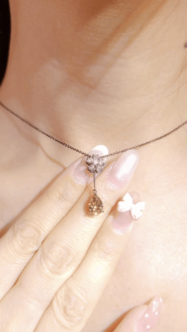 Champagne Color Diamond Necklace-ZAO00003786